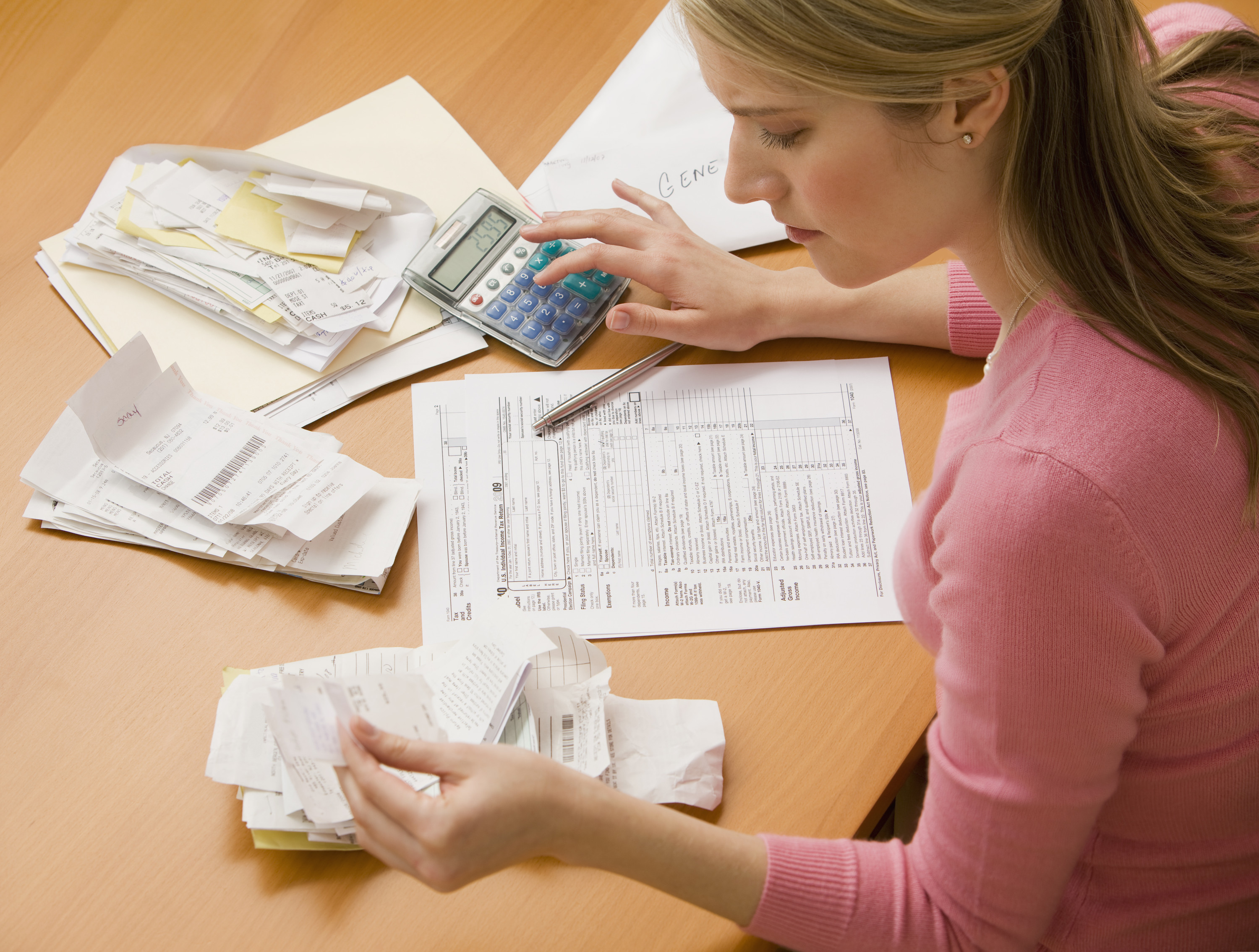 Woman doing paperwork